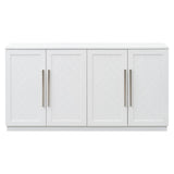 Sideboard Buffet Cabinet with 4 Doors and Shelves and Silver Handles