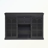 Sideboard Buffet Cabinet with Drawers and Glass Fretwork Doors