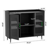 Sideboard Buffet Industrial Bar Cabinet with Wine Holder
