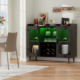 Sideboard Buffet Industrial Bar Cabinet with Wine Holder