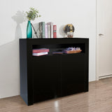 Sideboard Storage Cabinet with LED Light, 2 Doors