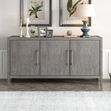 Sideboard Wooden Cabinet with 3 Metal handles and 3 Doors