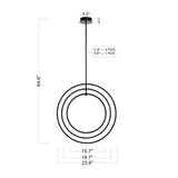 Sidley 3-Ring Integrated LED Chandelier for Dining/Living Room, Foyer, Office
