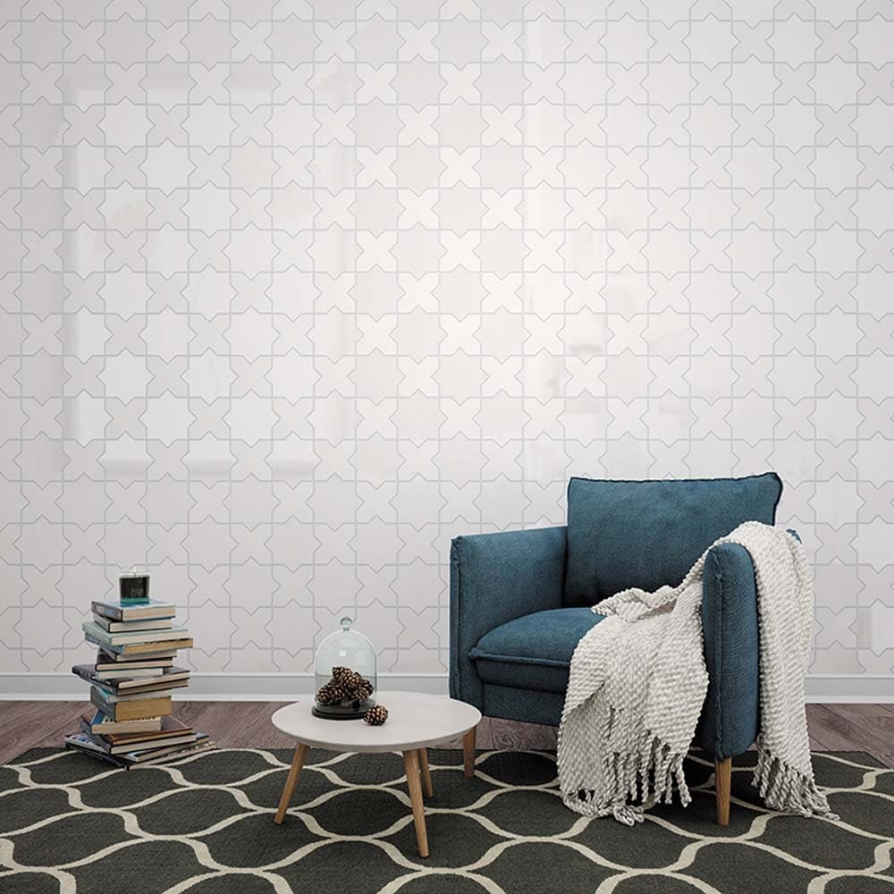 Apollo tile 5" x 5" Siena Glossy Pearl White Ceramic Tile (5.37 sq ft/case) - 27 Pack