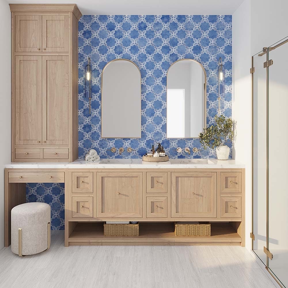 Siena 5.35 in. x 5.35 in. Matte Blue Ceramic Cross-Shaped Deco Wall and Floor Tile (5.37 sq. ft./case) (27-pack)