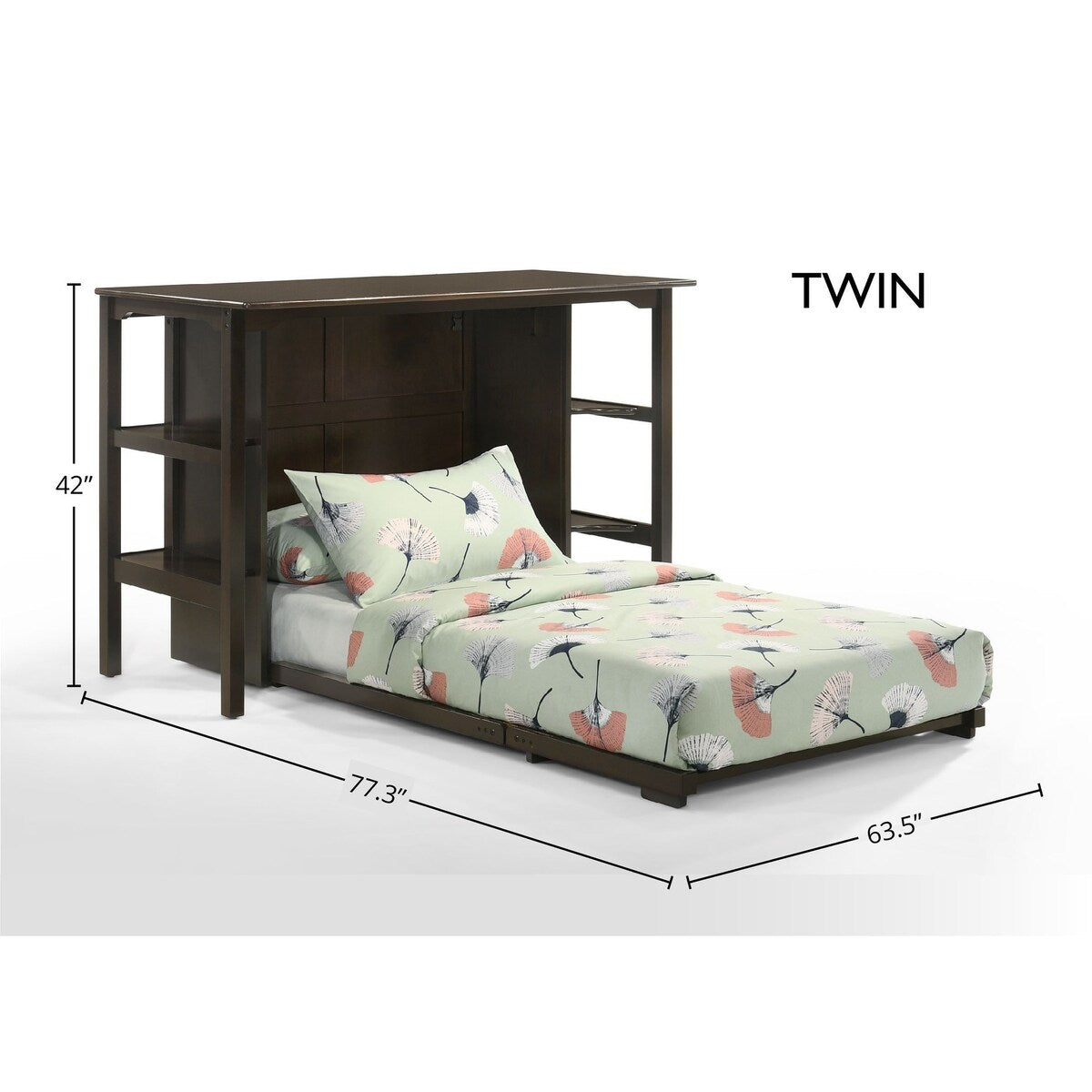 Siesta Desk Murphy Bed with Gel Memory Foam Mattress
