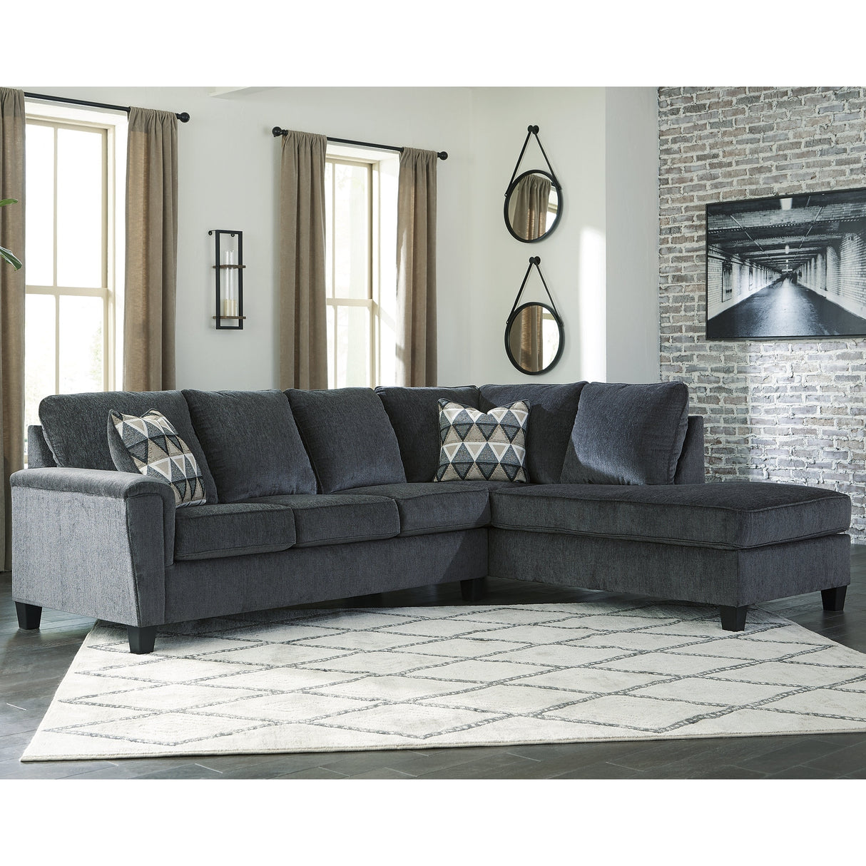 Signature Design by Ashley Abinger 2-Piece Sleeper Sectional with Chaise - 116"W x 91"D x 39"H