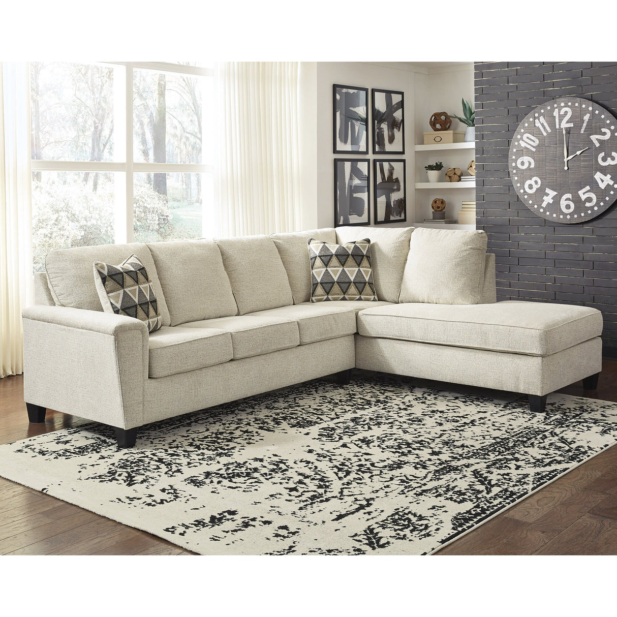 Signature Design by Ashley Abinger 2-Piece Sleeper Sectional with Chaise - 116"W x 91"D x 39"H