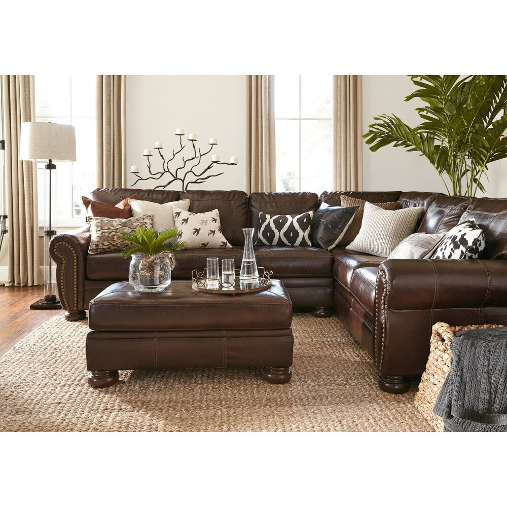 Banner Traditional Coffee Oversized Accent Ottoman