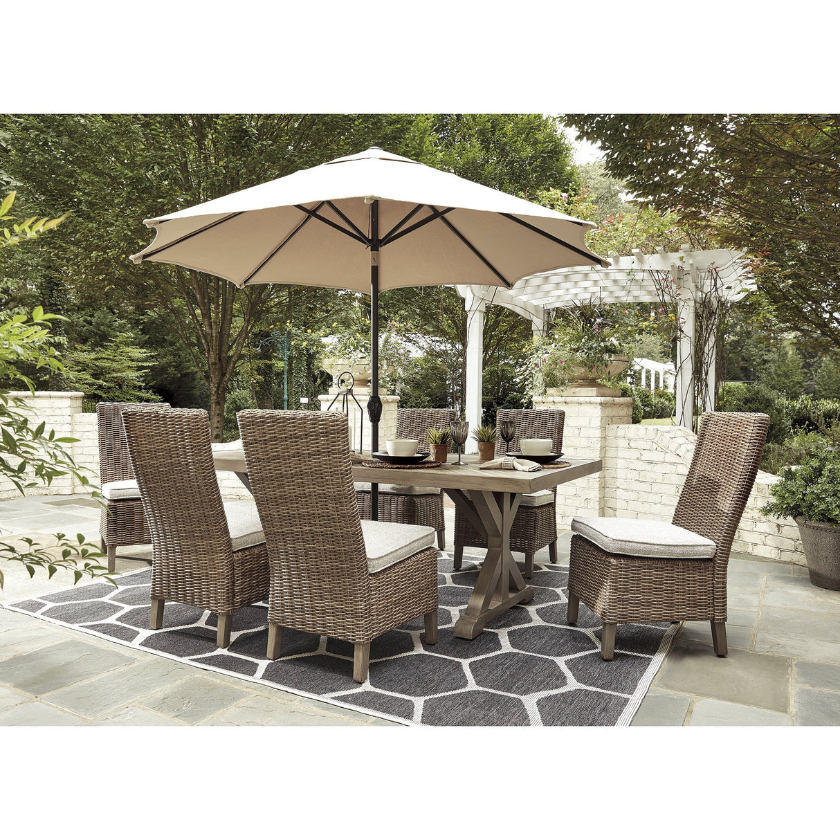 Beachcroft 7 Piece Outdoor Dining Set - Beige