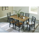 Signature Design by Ashley Blondon Black/Brown Dining Table and 6 Chairs (Set of 7)