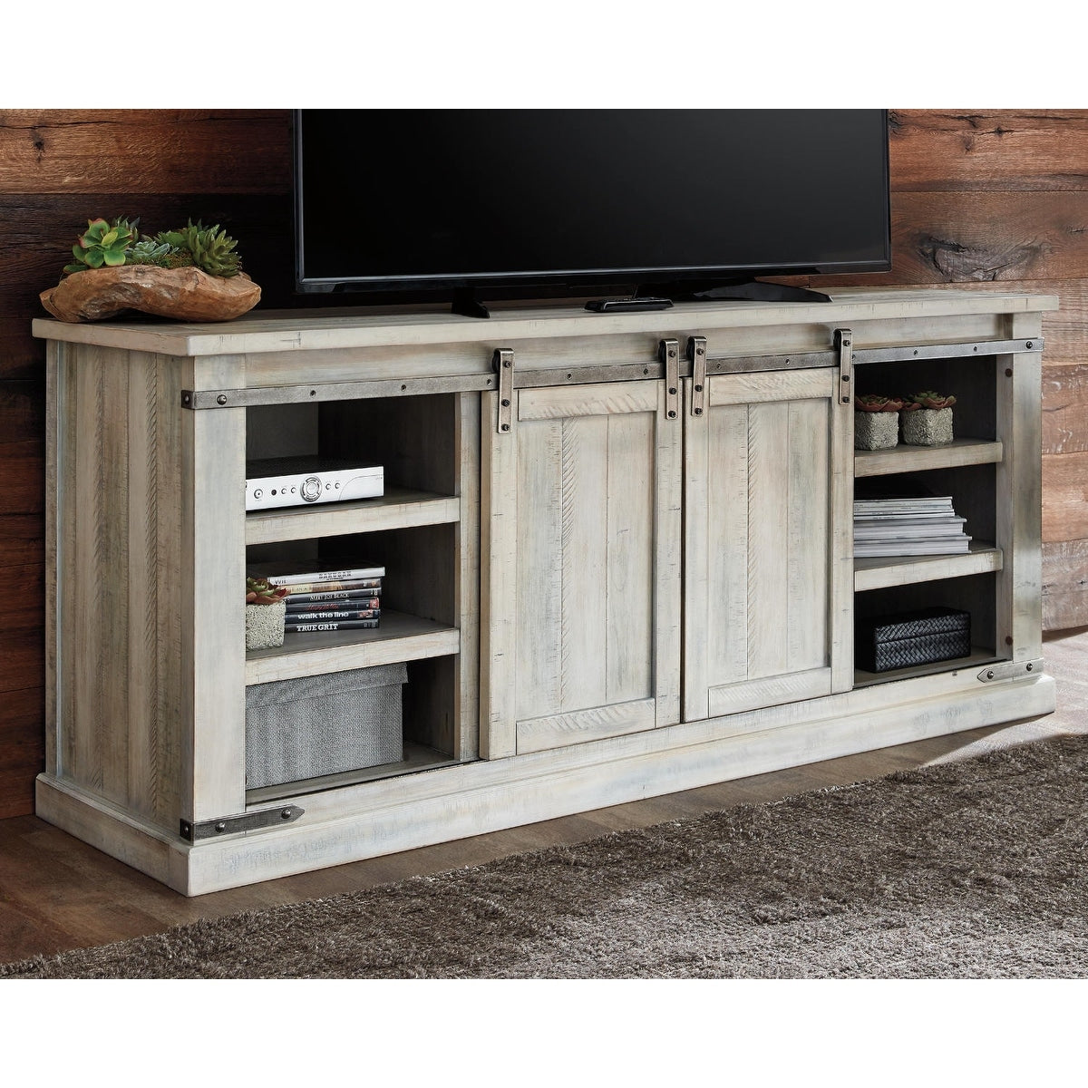 Signature Design by Ashley Carynhurst Casual TV Stand Whitewash
