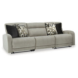 Signature Design by Ashley Colleyville Gray 3-Piece Power Reclining Sectional Sofa - 109"W x 38"D x 39"H