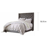 Signature Design by Ashley Coralayne Tufted Grey Faux Leather Upholstered Bed