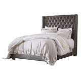 Signature Design by Ashley Coralayne Tufted Grey Faux Leather Upholstered Bed