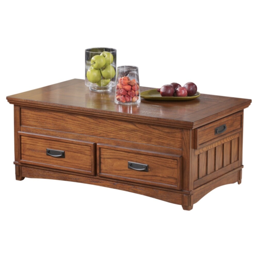 Cross Island Casual Lift Top Cocktail Table Medium Brown