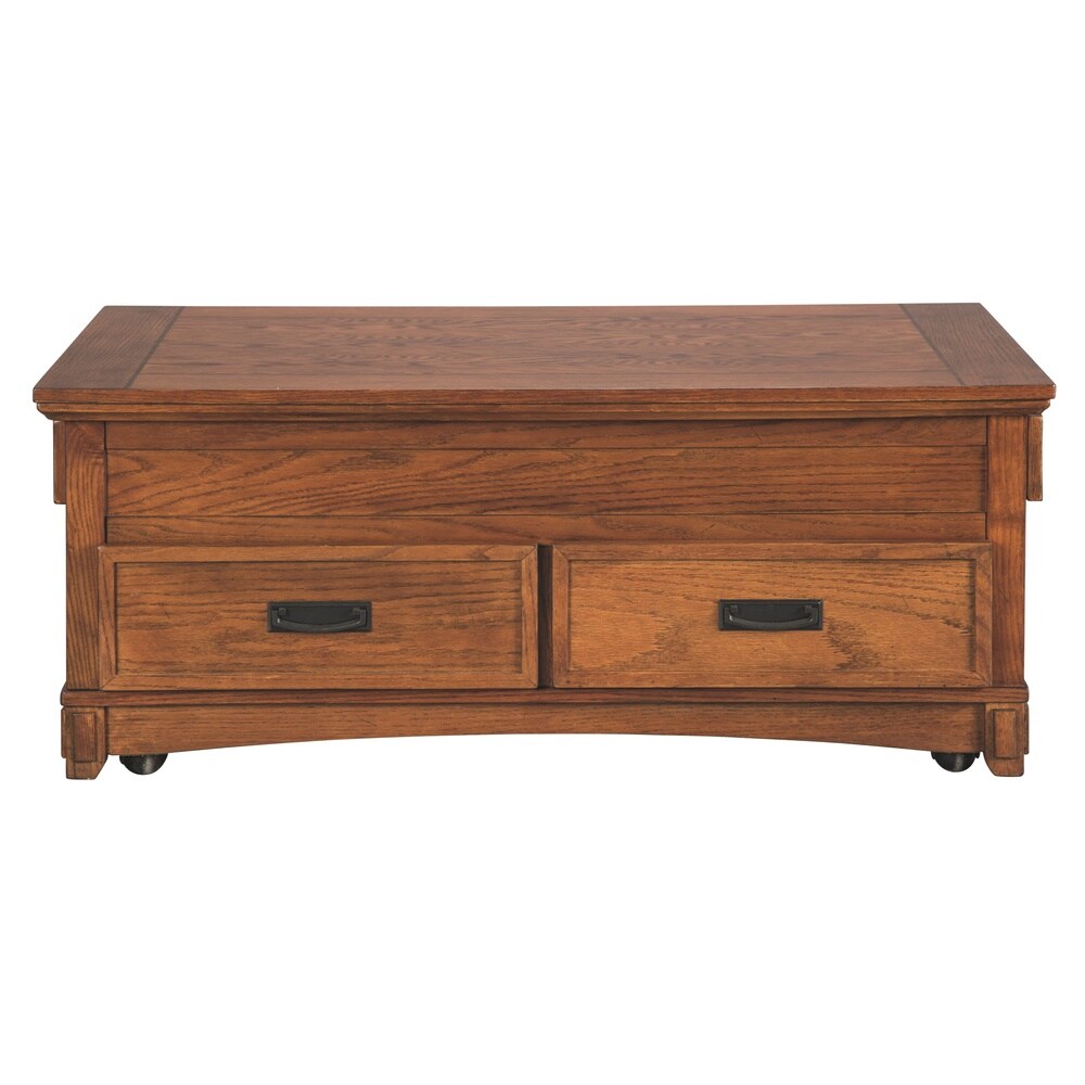 Cross Island Casual Lift Top Cocktail Table Medium Brown