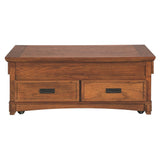 Cross Island Casual Lift Top Cocktail Table Medium Brown