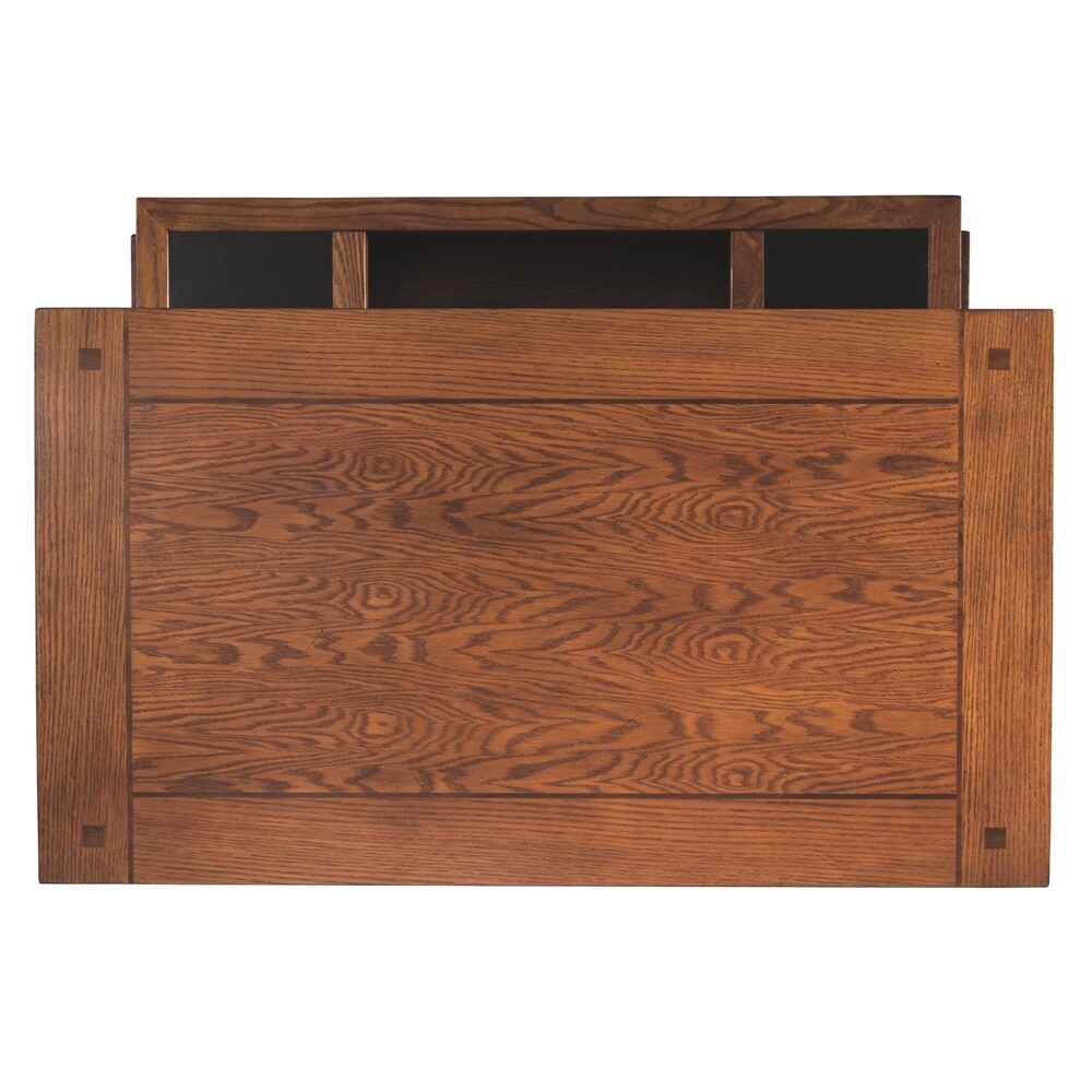 Cross Island Casual Lift Top Cocktail Table Medium Brown
