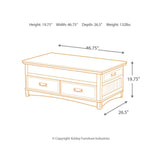 Cross Island Casual Lift Top Cocktail Table Medium Brown
