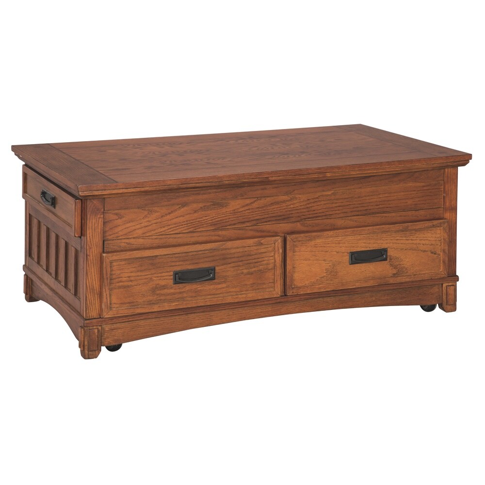 Cross Island Casual Lift Top Cocktail Table Medium Brown