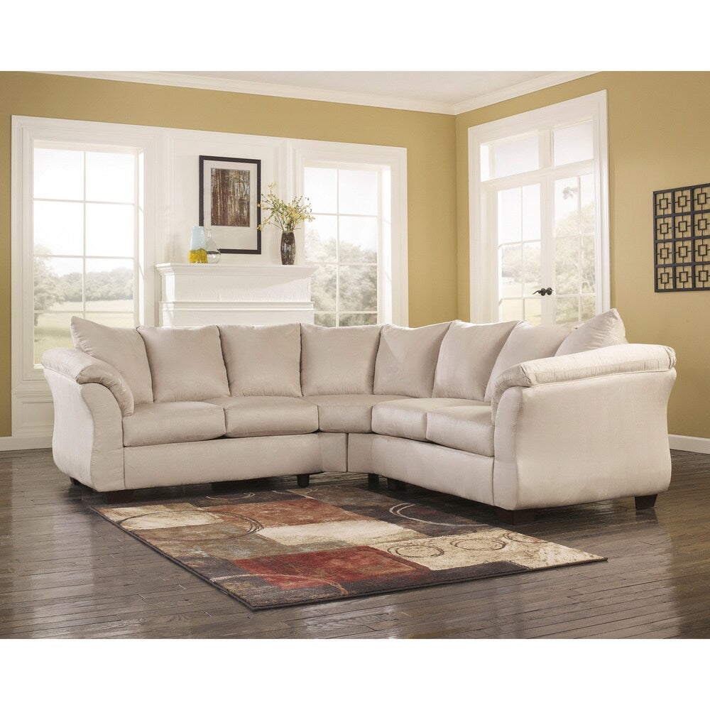 Darcy 2-piece Stone Loveseat Sectional
