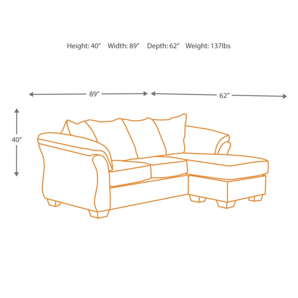 Signature Design by Ashley, Darcy Contemporary Sage Sofa Chaise