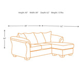 Signature Design by Ashley, Darcy Contemporary Sage Sofa Chaise