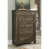 Darloni Five Drawer Chest - Casual Style - Grayish Brown