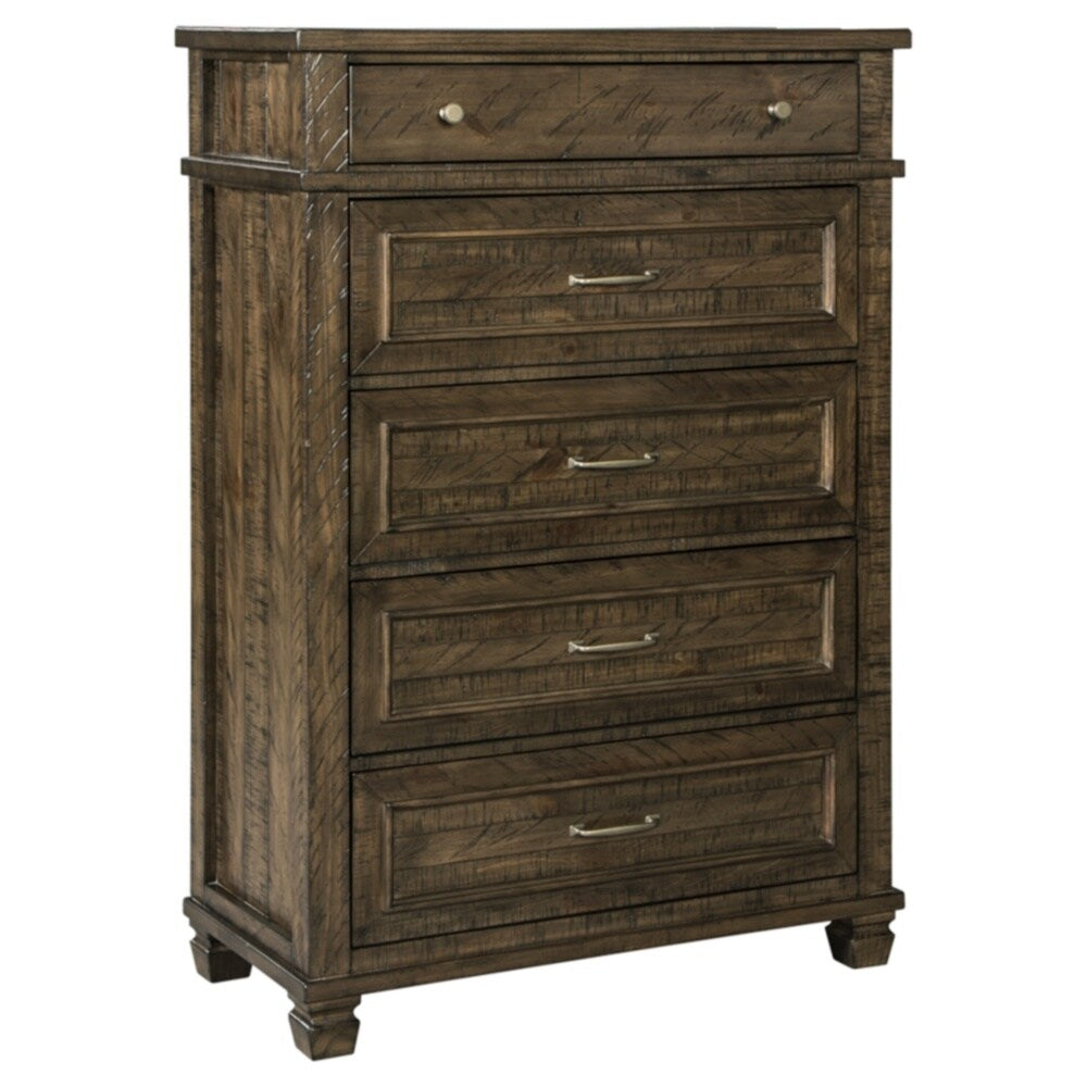 Darloni Five Drawer Chest - Casual Style - Grayish Brown