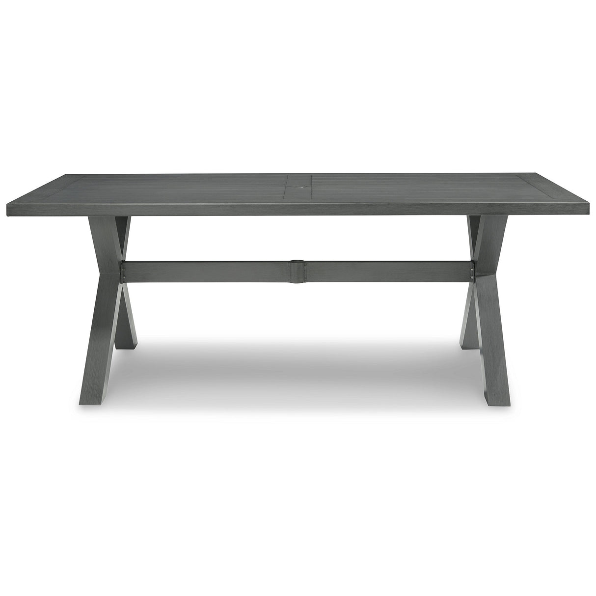 Signature Design by Ashley Elite Park Outdoor Dining Table with Umbrella Option - 80"W x 42"D x 29"H