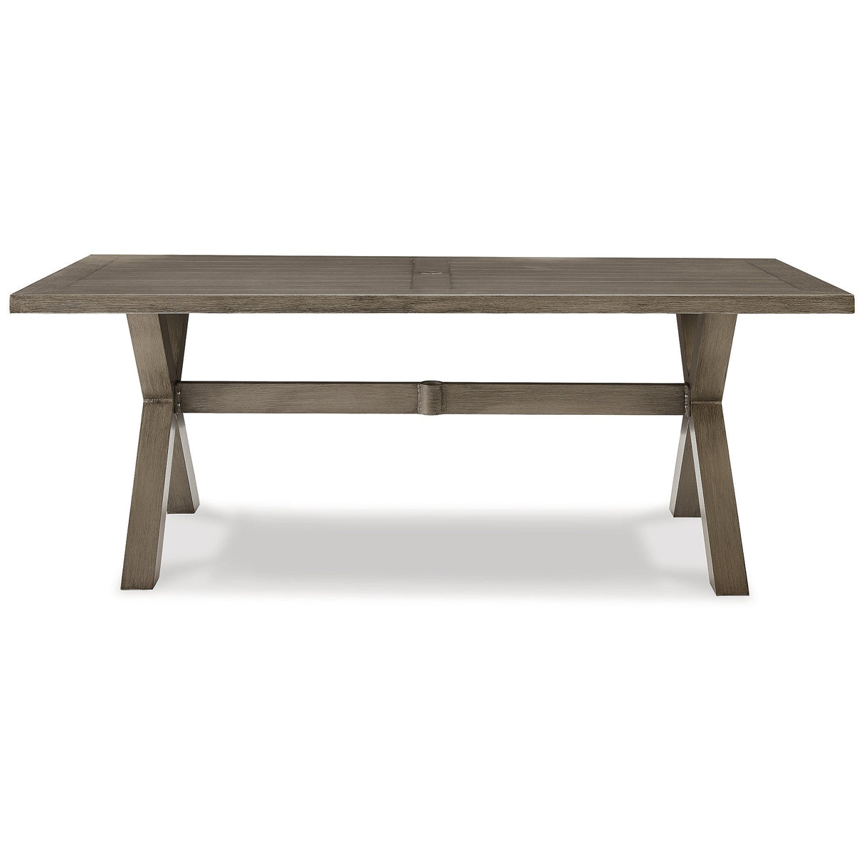 Signature Design by Ashley Elite Park Outdoor Dining Table with Umbrella Option - 80"W x 42"D x 29"H
