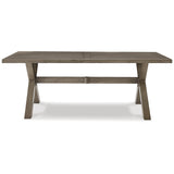 Signature Design by Ashley Elite Park Outdoor Dining Table with Umbrella Option - 80"W x 42"D x 29"H