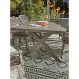 Signature Design by Ashley Elite Park Outdoor Dining Table with Umbrella Option - 80"W x 42"D x 29"H