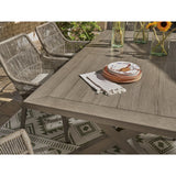 Signature Design by Ashley Elite Park Outdoor Dining Table with Umbrella Option - 80"W x 42"D x 29"H