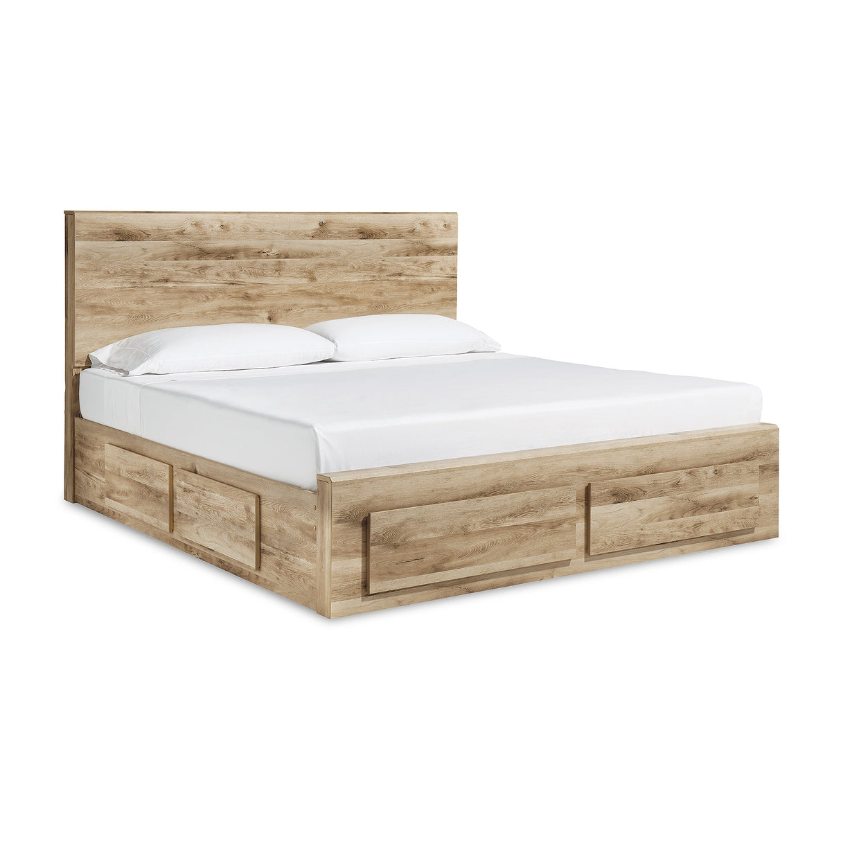 Signature Design by Ashley Hyanna Tan Brown Storage Bed with 2 Under Bed Storage Drawer