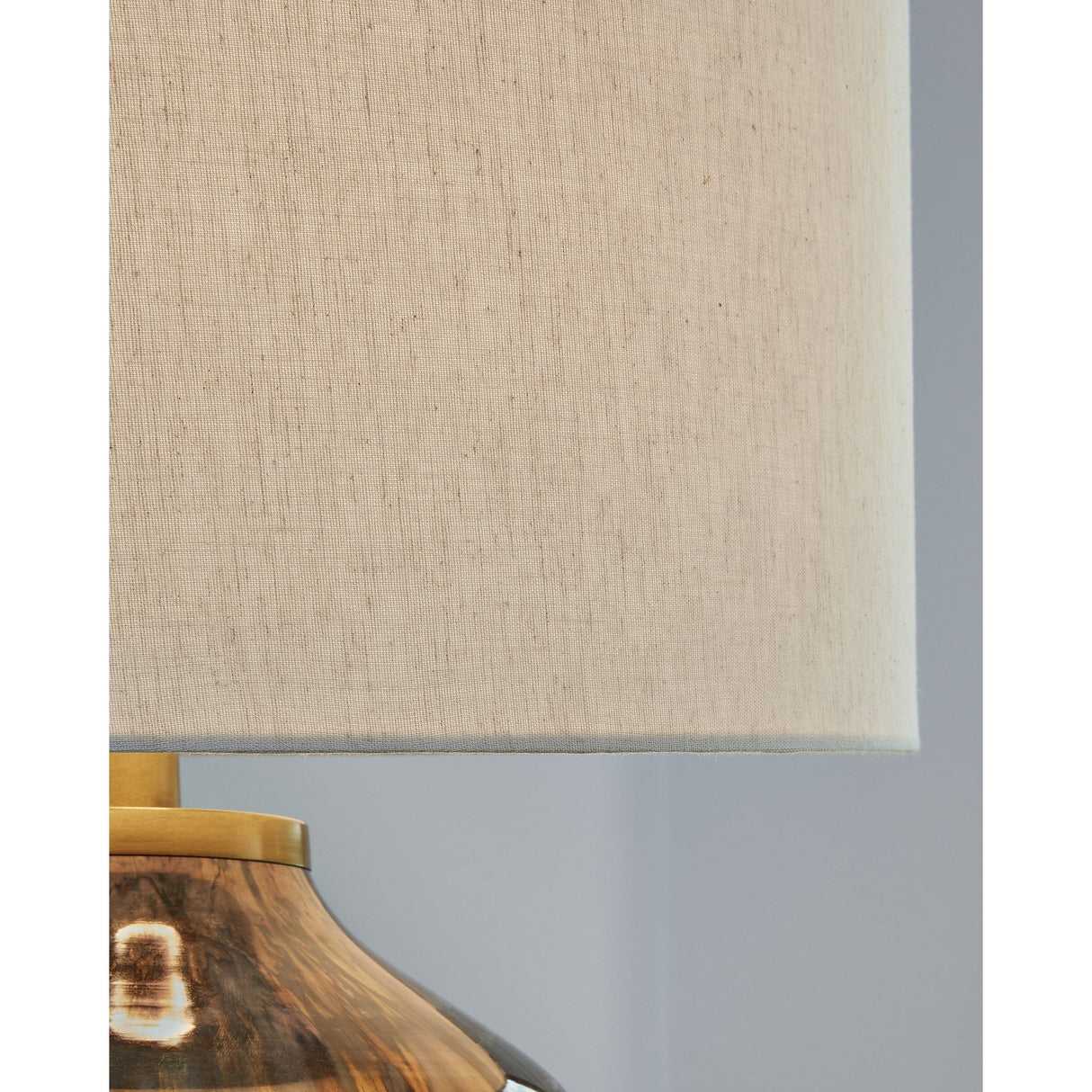 Signature Design by Ashley Jadstow Metallic/Gray Glass Table Lamp - 16"W x 16"D x 24"H