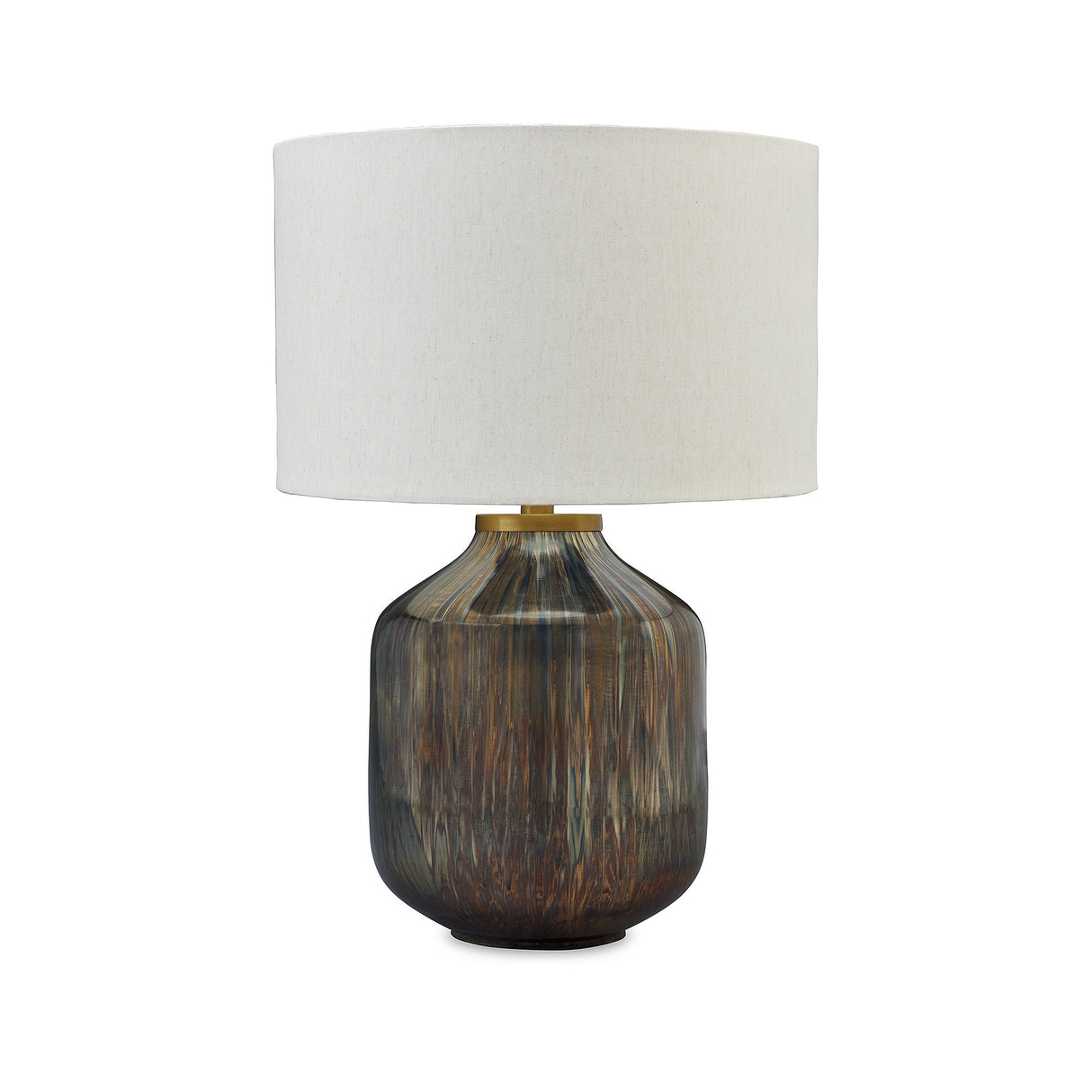 Signature Design by Ashley Jadstow Metallic/Gray Glass Table Lamp - 16"W x 16"D x 24"H