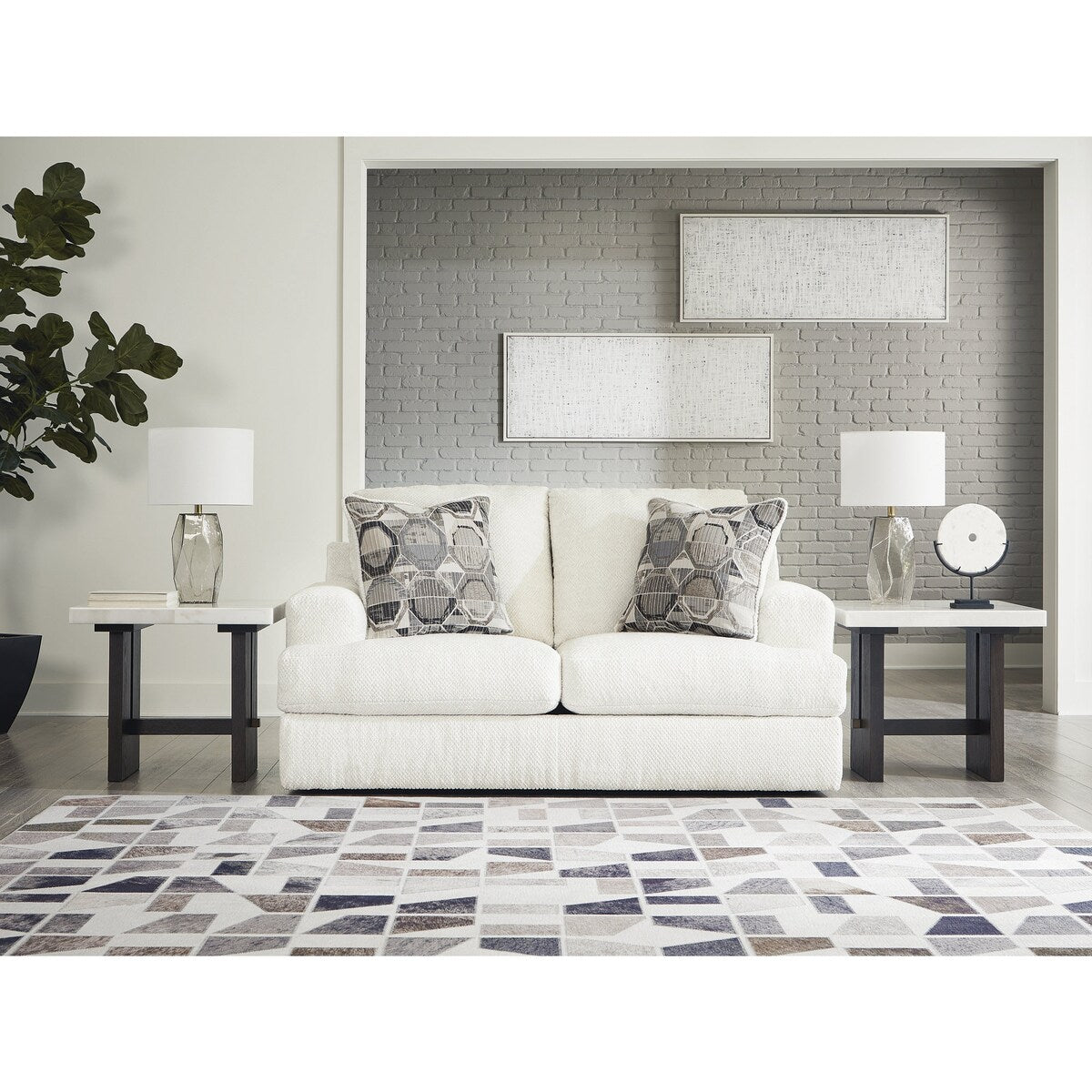 Signature Design by Ashley Karinne White Loveseat - 70"W x 41"D x 39"H