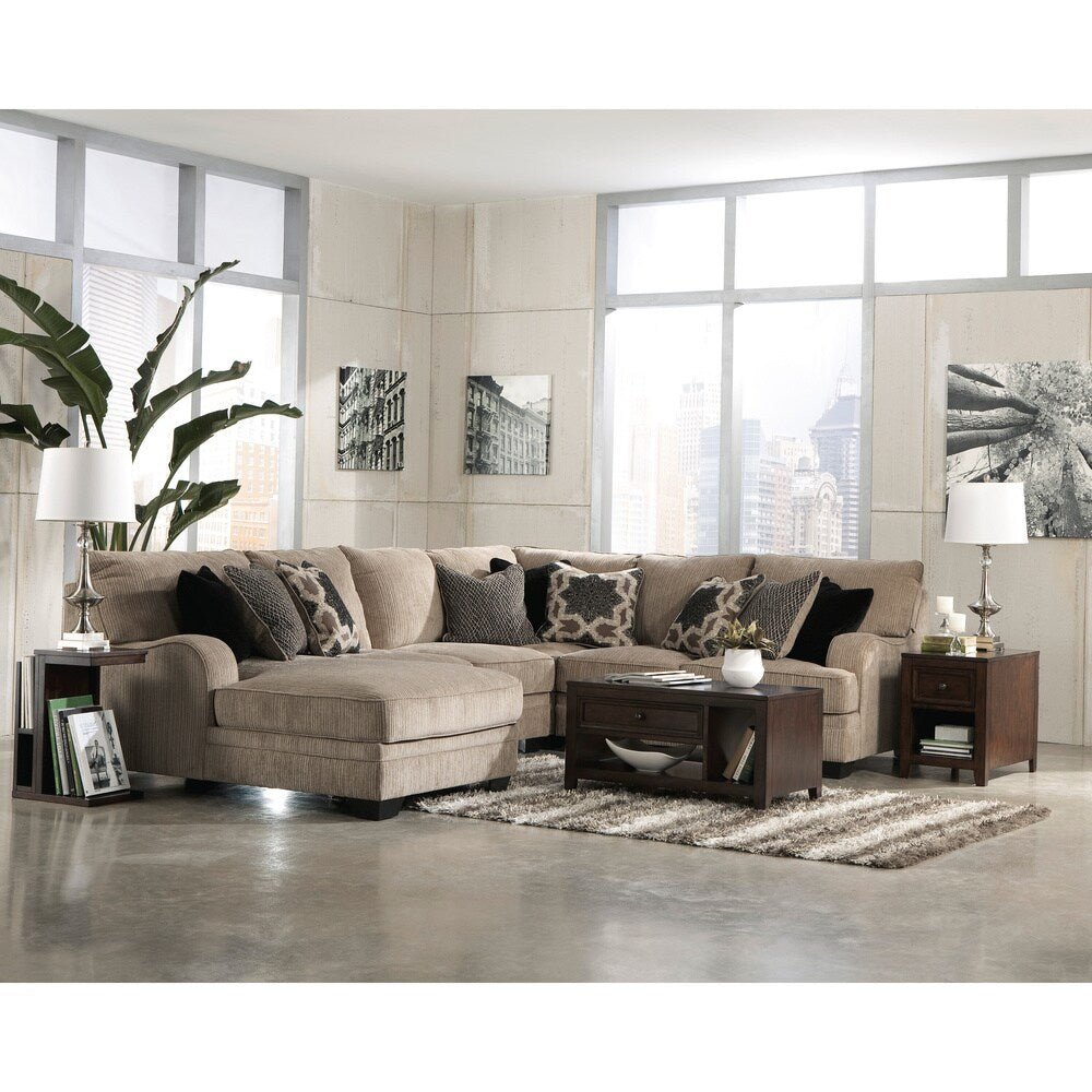 Signature Design by Ashley Katisha Loveseat Platinum Sectional with Cuddler Wedge and Armless Loveseat