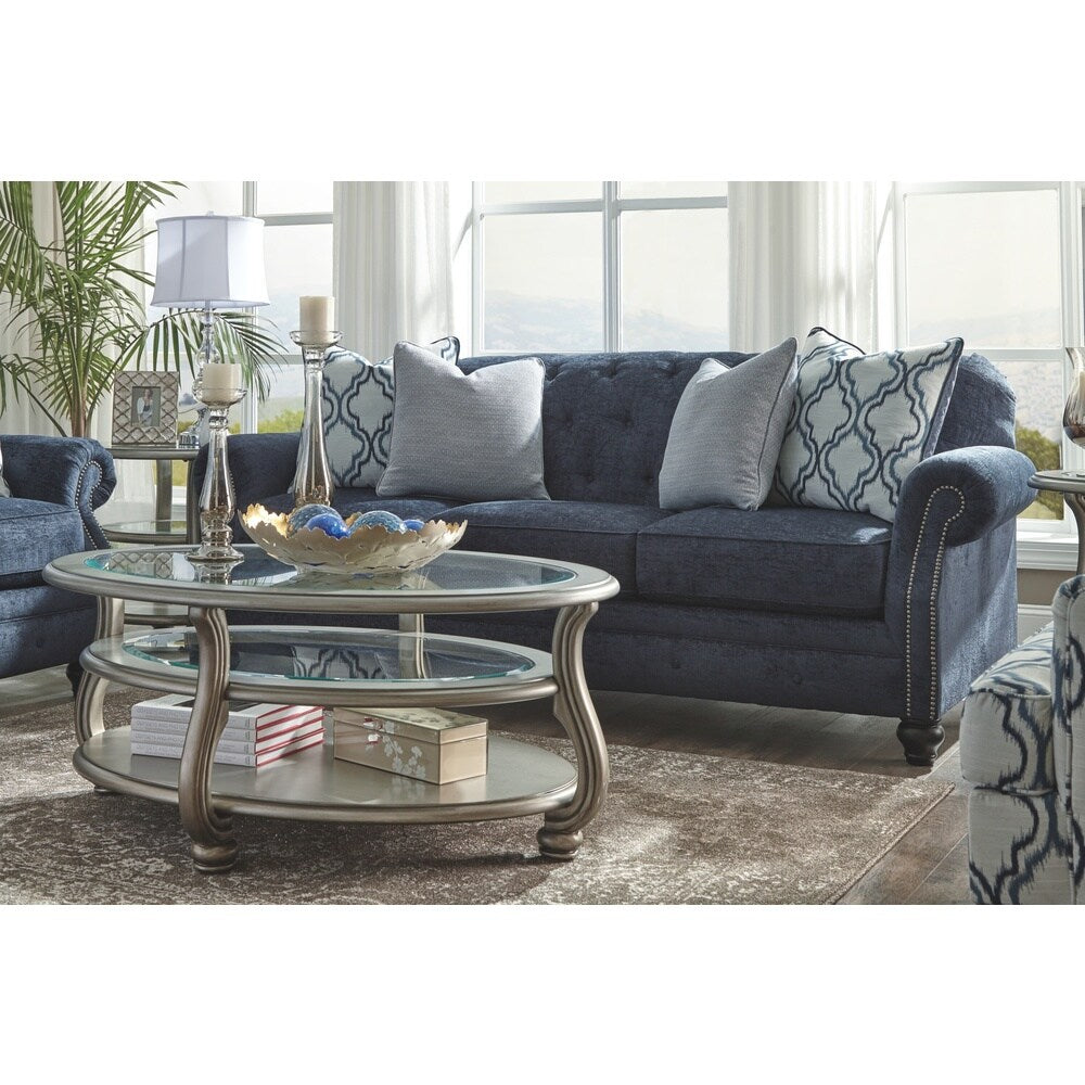 Signature Design by Ashley, LaVernia Traditional Navy Sofa