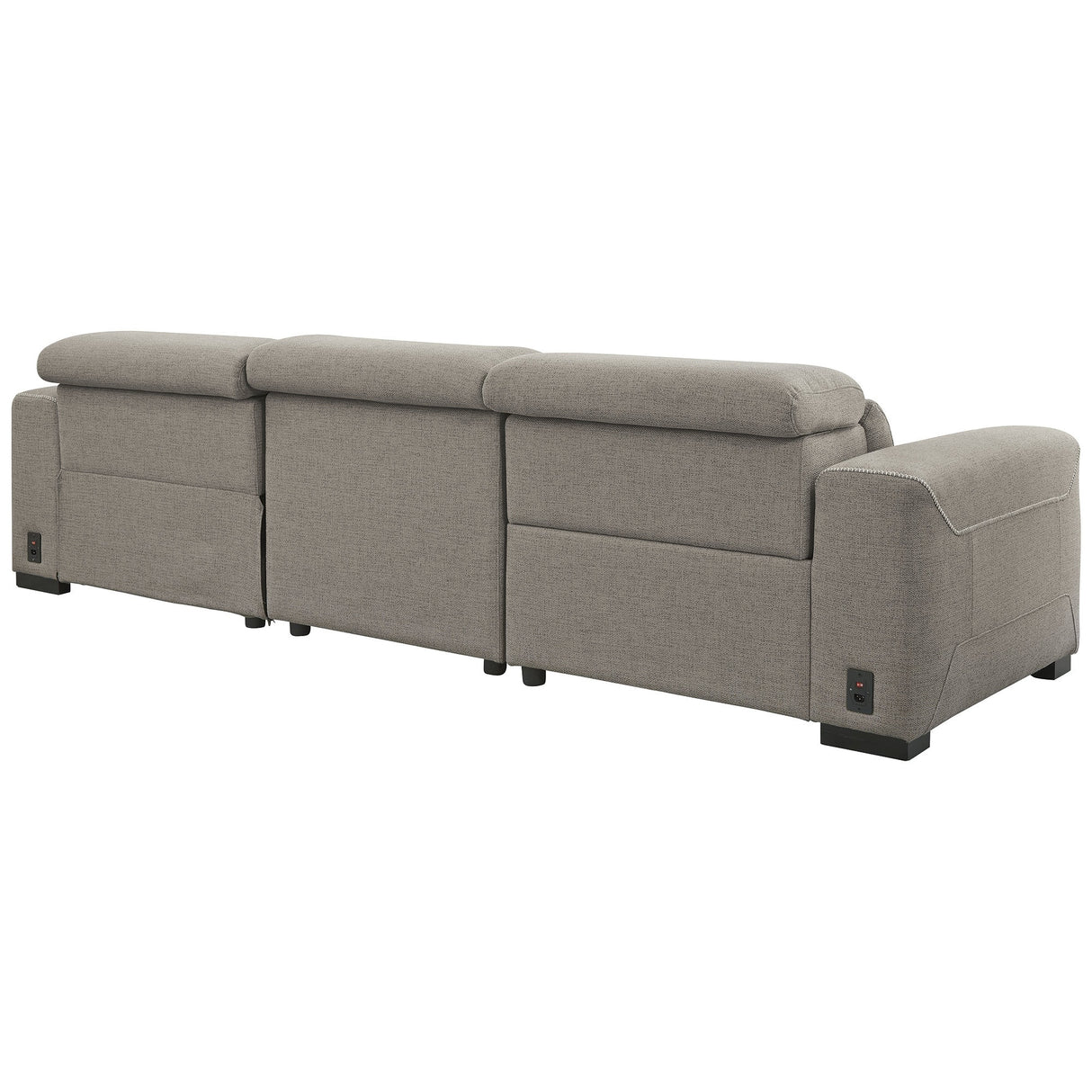 Signature Design by Ashley Mabton Gray 3-Piece Power Reclining Sectional - 118" W x 67.5" D x 31" H