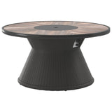 Marsh Creek Outdoor Round Fire Pit Table with Porcelain Top - Brown - 48"W x 48"D x 25"H