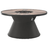 Marsh Creek Outdoor Round Fire Pit Table with Porcelain Top - Brown - 48"W x 48"D x 25"H