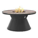 Marsh Creek Outdoor Round Fire Pit Table with Porcelain Top - Brown - 48"W x 48"D x 25"H