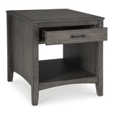 Signature Design by Ashley Montillan Grayish Brown End Table - 24"W x 27"D x 26"H