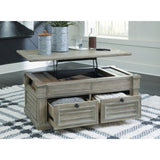 Signature Design by Ashley Moreshire Gray Lift Top Coffee Table - 46"W x 28"D x 20"H