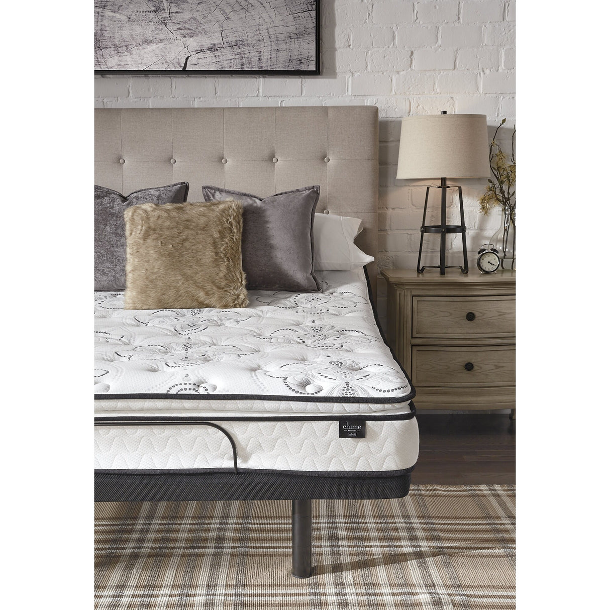 Signature Design by Ashley Mt Dana Plush White/Blue 2-Piece Mattress Package