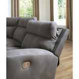 Signature Design by Ashley Next-Gen DuraPella 3-Piece Power Reclining Sectional Loveseat with Console - 91"W x 42"D x 42"H