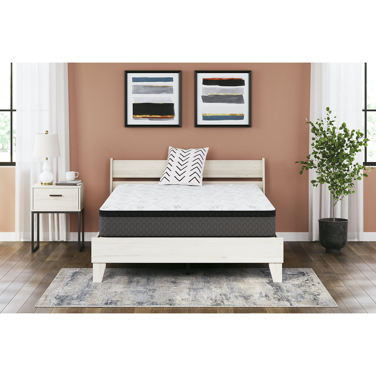 Signature Design by Ashley Pocketed Hybrid White 12 Inches Medium Mattress